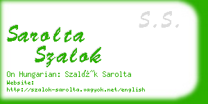 sarolta szalok business card